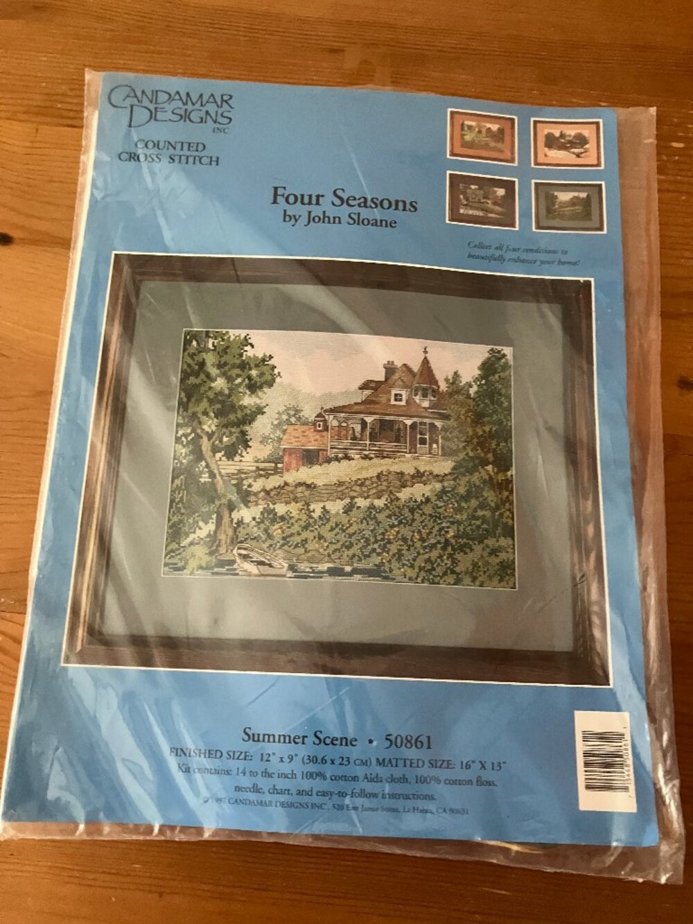 VTG 1997 CANDAMAR DESIGNS Inc. Counted Cross Stitch Kit Summer Scene #50861